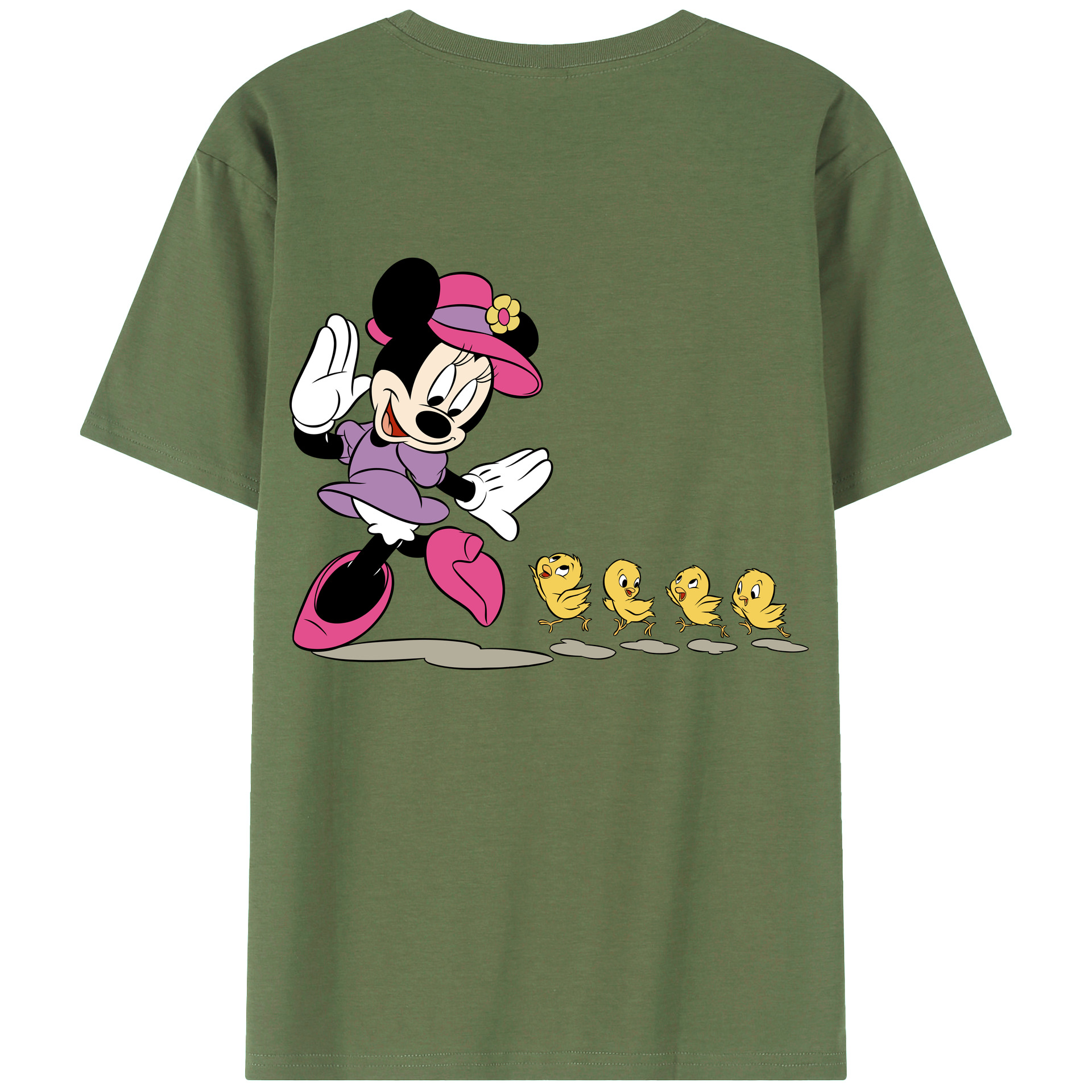 ミッキーマウス Mickey Mouse 綿100％ メンズ半袖Tシャツ（バックプリント） 通気性